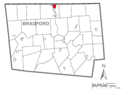250px-Map of Sayre Bradford County Pennsylvania Highlighted